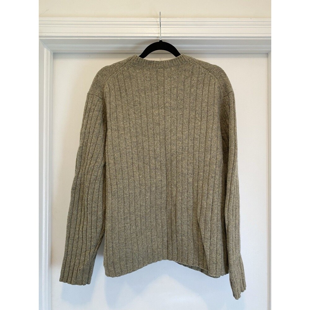 VTG Y2K Gap Men’s 100% Lambs Wool Pullover Ribbed Sweater Knit Green Size XL - Picture 2 of 6